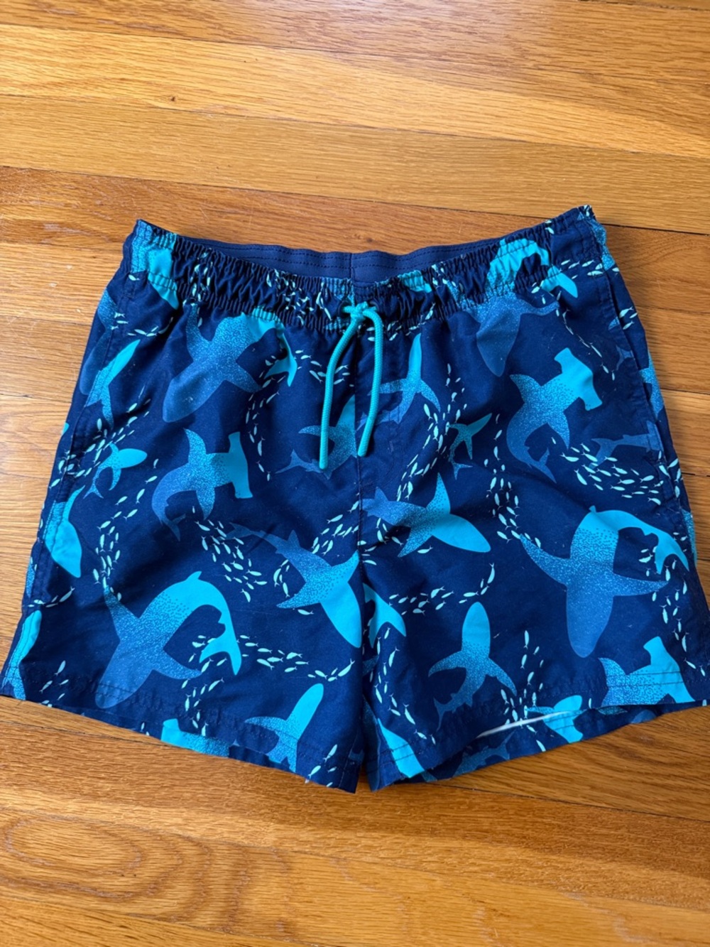 Cat & Jack Boys Swim Trunks XL 14 Navy Shark Print | Kids Swim Shorts